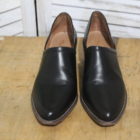 Madewell Black Ankle Boots with Brown Heel - Picture 2 of 9